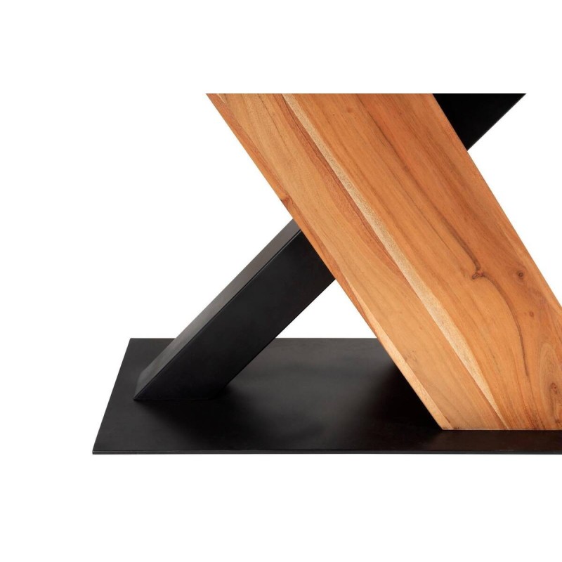 Mesa comedor rectangular de madera de acacia y metal negro 200x100x76cm