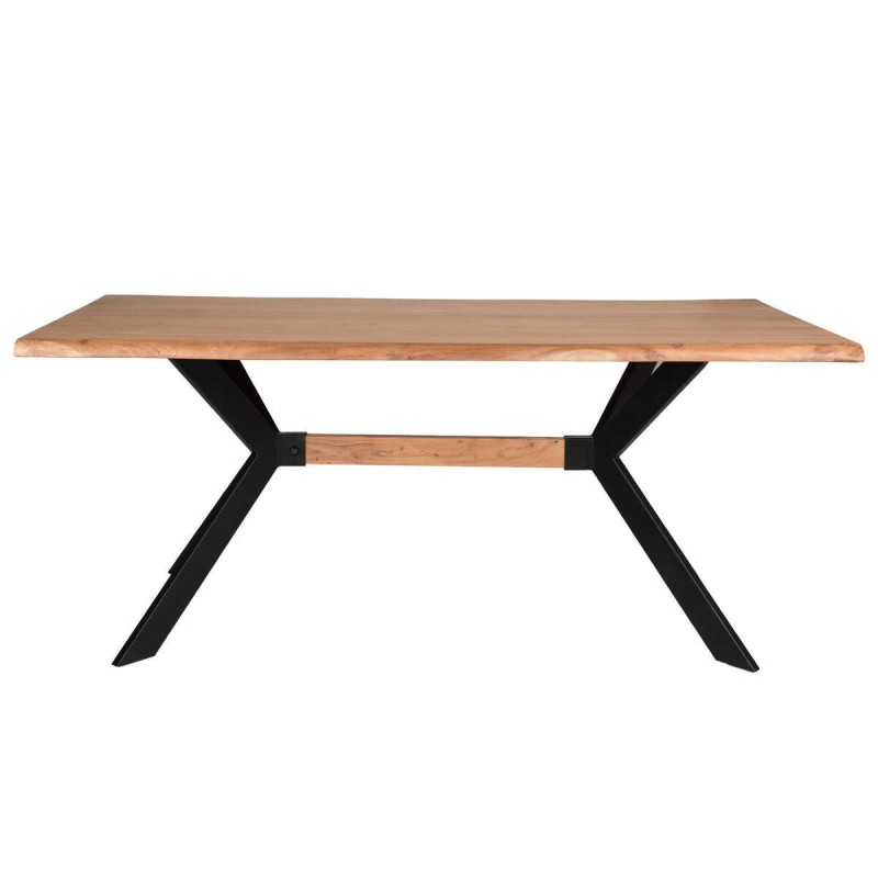 Mesa de comedor madera de acacia y metal negro 175x95x78cm