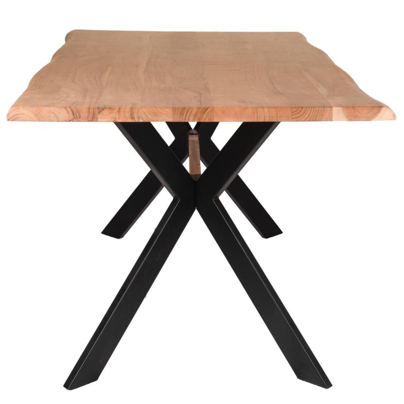 Mesa de comedor madera de acacia y metal negro 175x95x78cm