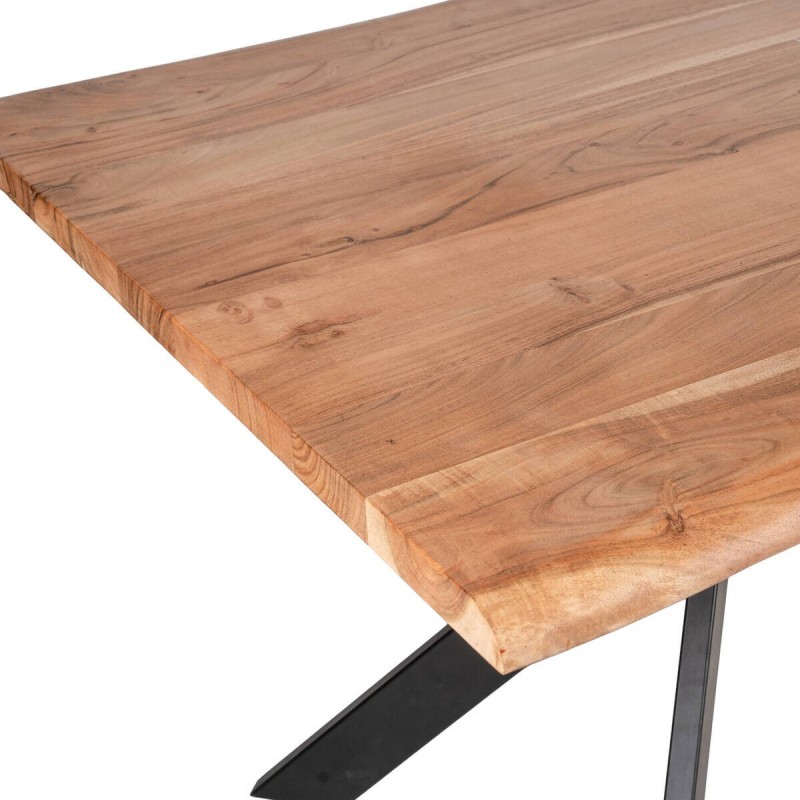 Mesa de comedor madera de acacia y metal negro 175x95x78cm
