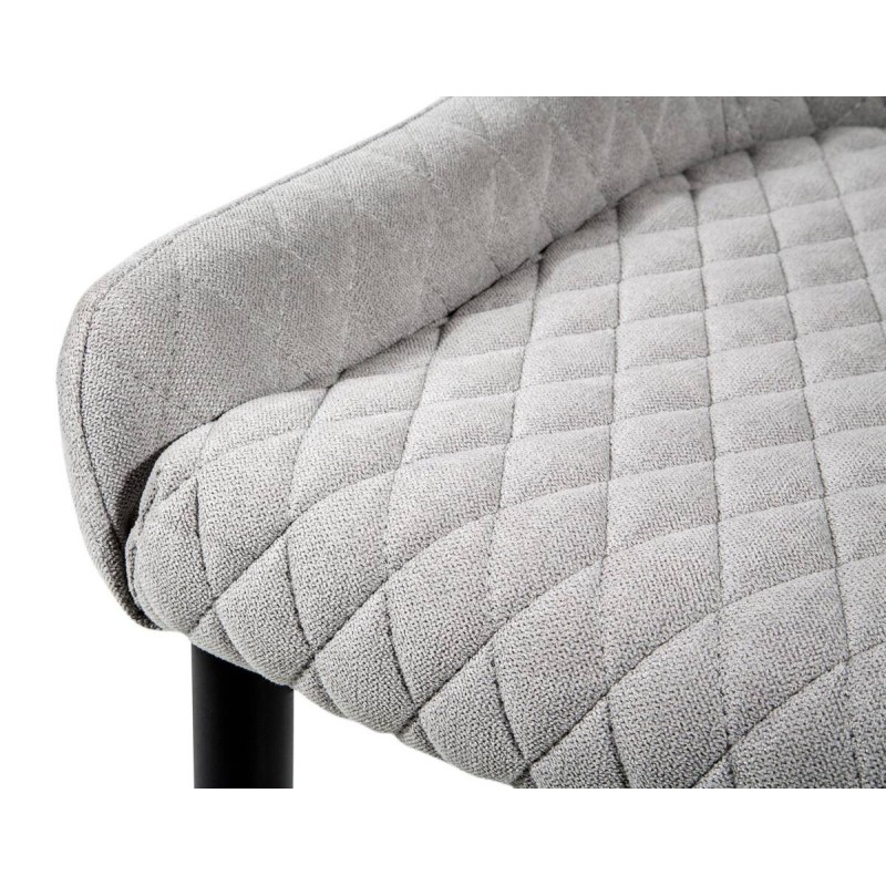 Silla comedor aura tapizado gris claro - patas metálicas negras 52x60x82cm