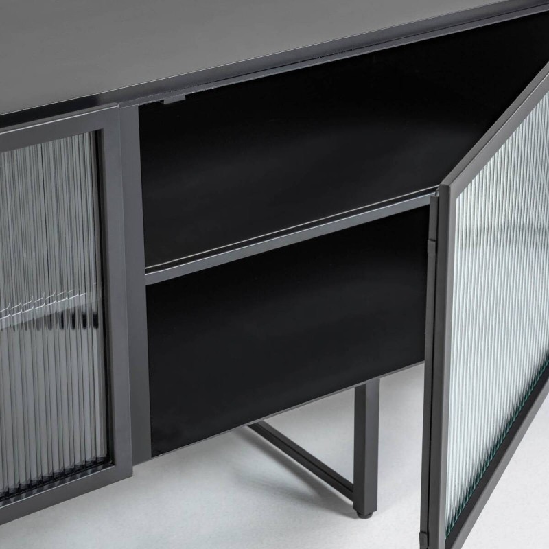 Mueble tv trixie metal negro 180 x 58 cm