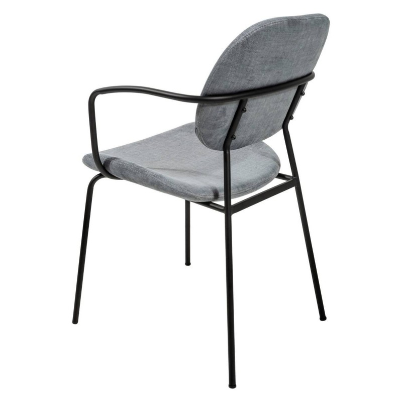 Silla comedor con respaldo poliéster gris 54x61x86cm