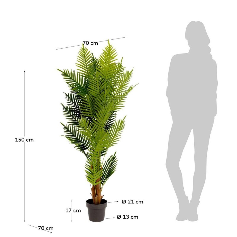 Planta artificial palmera de helecho con maceta negro 150cm