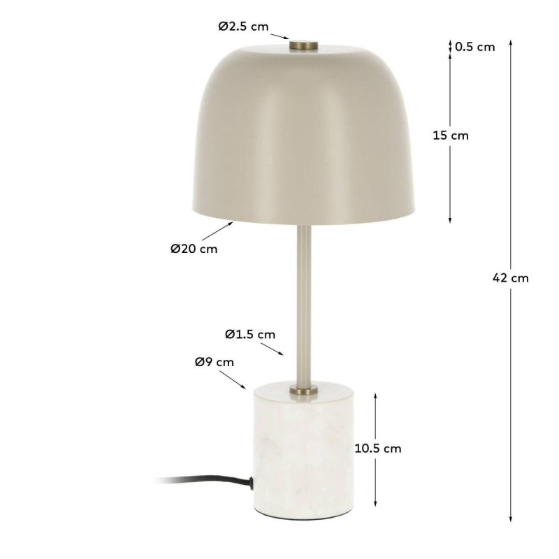 Lampara de mesa alish metal y marmol