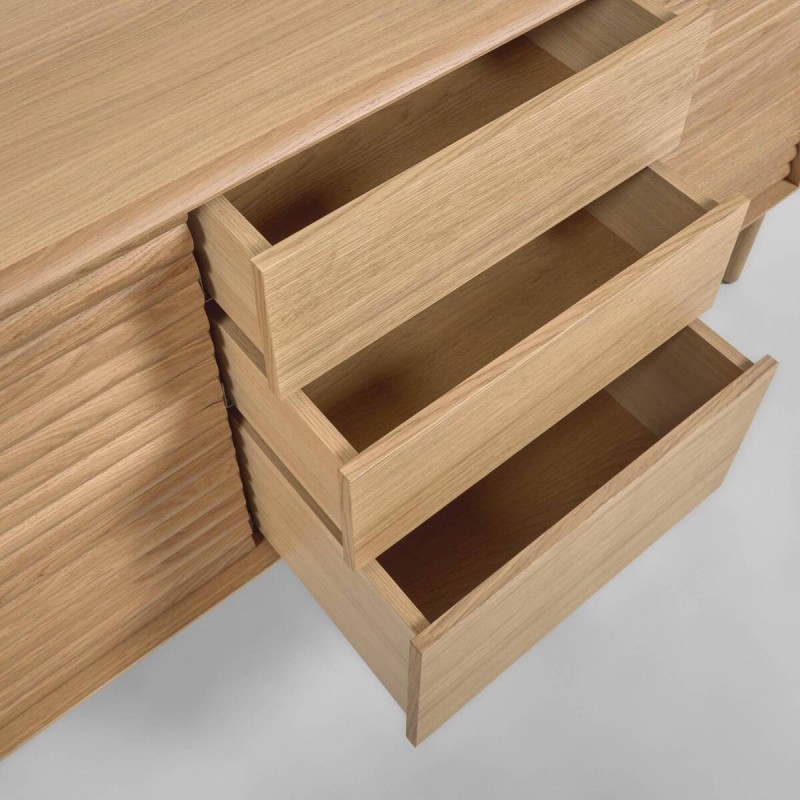 Aparador Lenon 2 puertas y 3 cajones de madera y chapa de roble 155 x 86 cm FSC MIX Credit