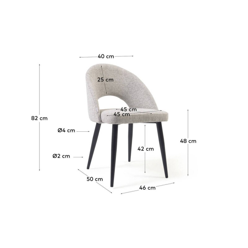 Silla mael beige y patas negras