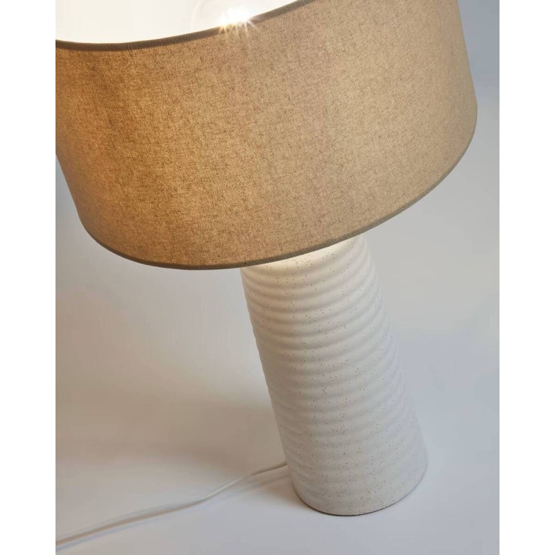 Lámpara de mesa mijal de cerámica con acabado blanco 58x35x35cm