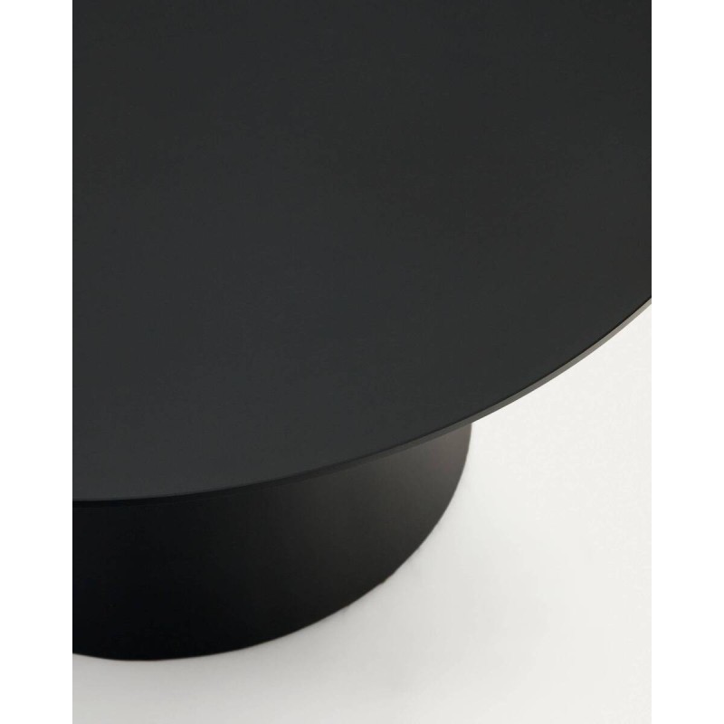 Mesa de centro wilshire de cristal templado y metal negro mate 80x40cm