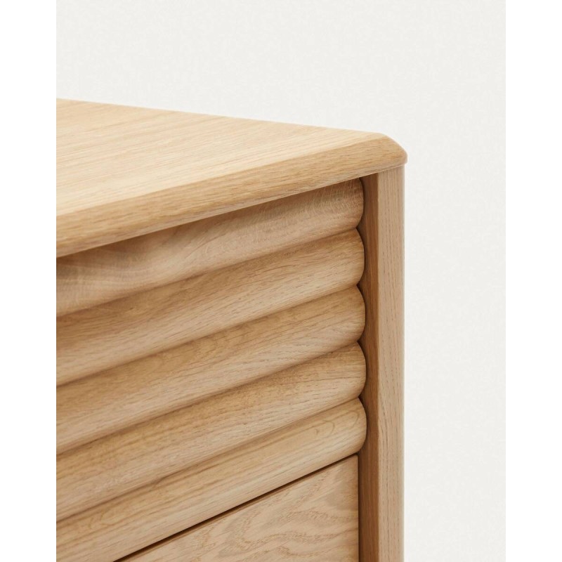 MESITA DE NOCHE LENON 2 CAJONES DE MADEAR Y CHAPA DE ROBLE 50x55cm