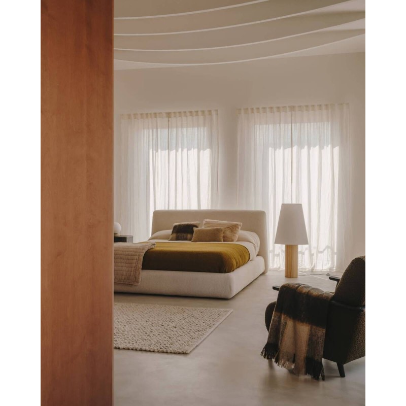 CAMA DESENFUNDABLE MARTINA DE BORREGUITO CRUDO PARA COLCHÓN 180x200cm