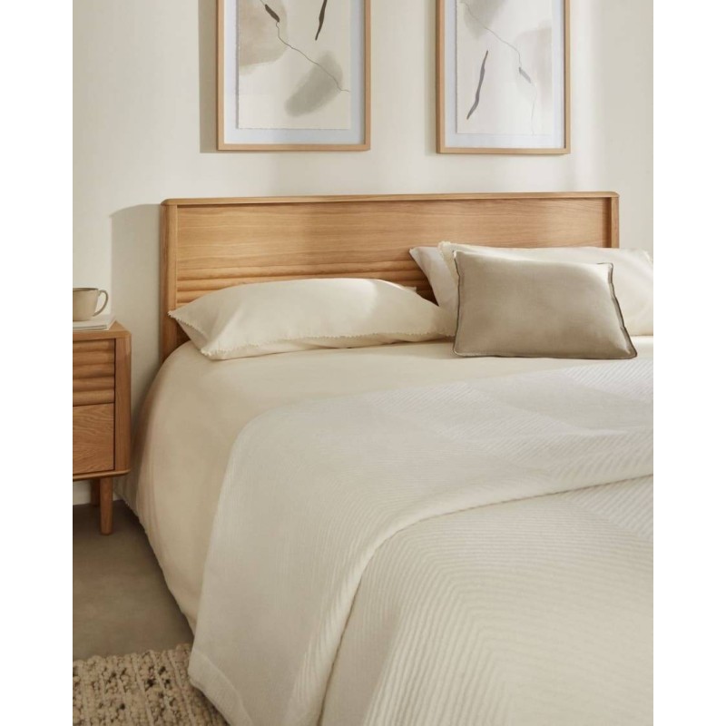 Cama Lenon de madera y chapa de roble para colchón de 180 x 200 cm FSC MIX Credit