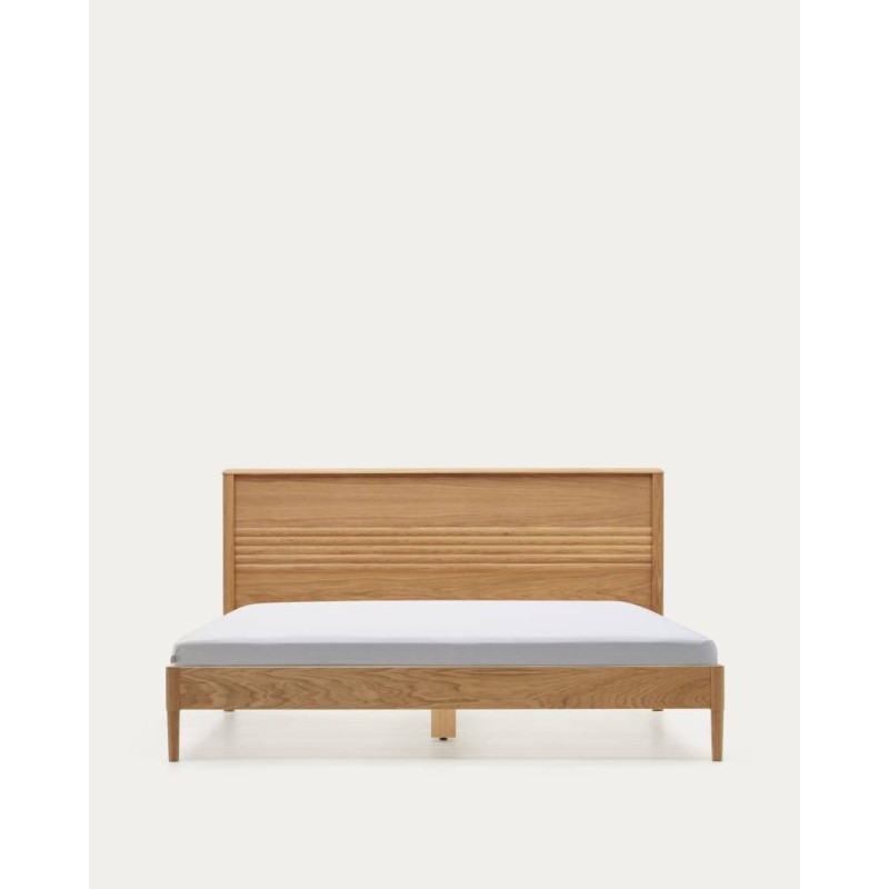 Cama Lenon de madera y chapa de roble para colchón de 180 x 200 cm FSC MIX Credit