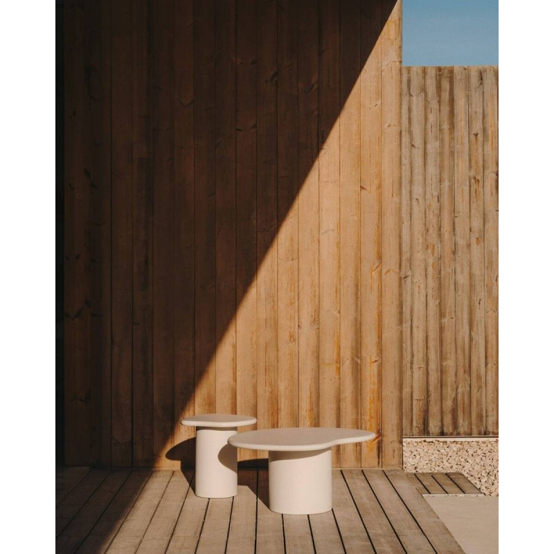 Mesa de centro Macarella de cemento blanco 83x77 cm