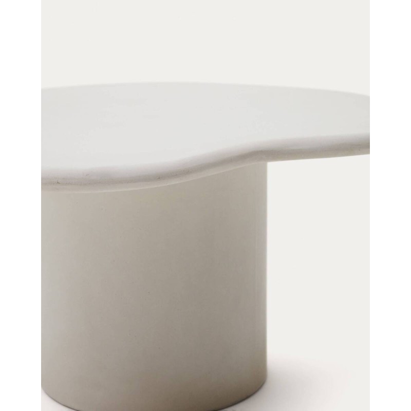 Mesa de centro Macarella de cemento blanco 83x77 cm