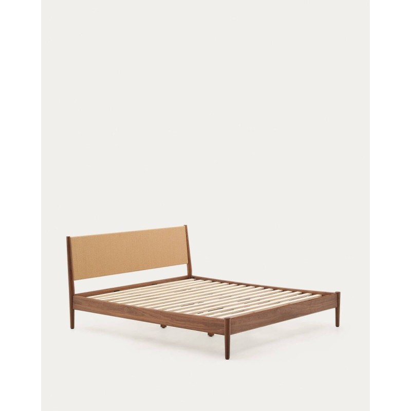 Cama elan de chapa y madera de nogal con cuerda 180x200cm