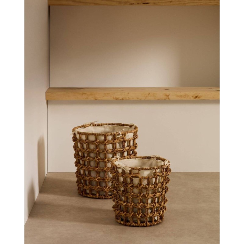 Set Dilam de 2 cestas de fibras naturales Ø 30 cm / Ø 38 cm