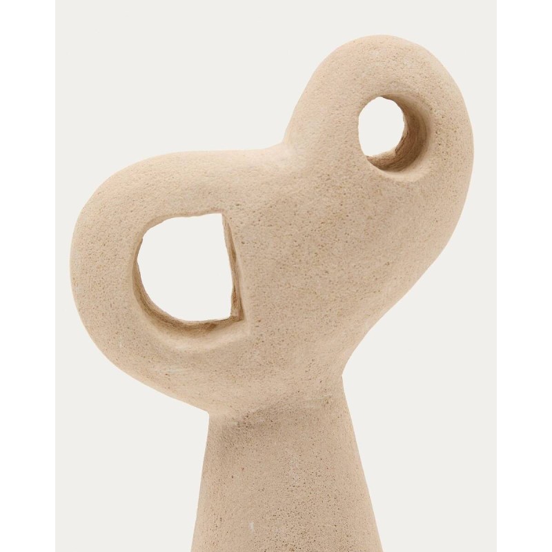 Set Arif de esculturas de piedra con acabado beige y negro 12 cm / 23 cm