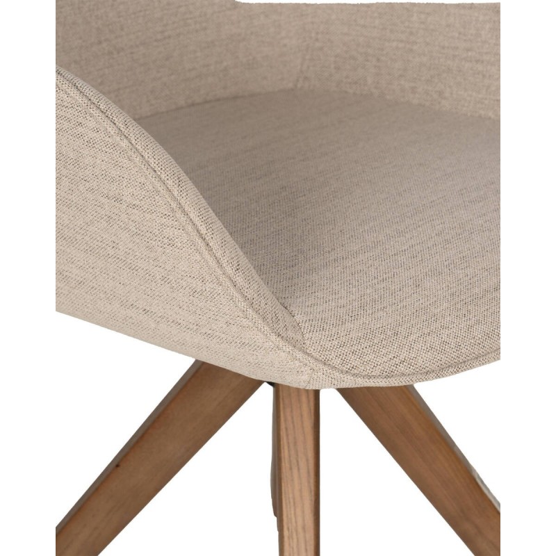 SILLA GIRATORIA SWIRL CON PATAS CRUZADAS DE FRESNO ACABADO NOGAL 61x56x87cm