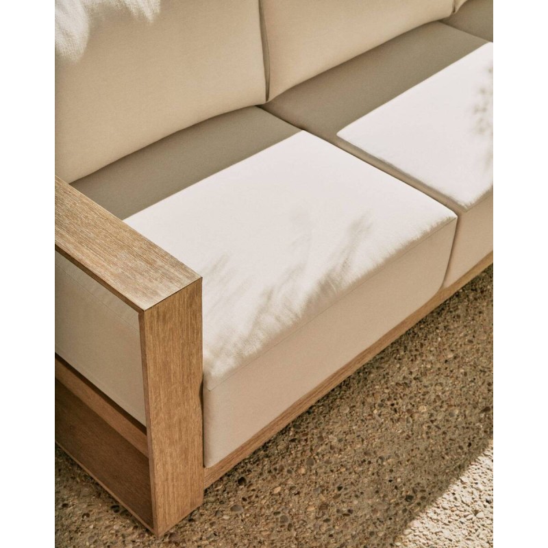 Sofá ambra de 3 plazas de madera maciza de acacia con acabado claro 249 cm