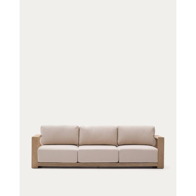 Sofá ambra de 3 plazas de madera maciza de acacia con acabado claro 249 cm