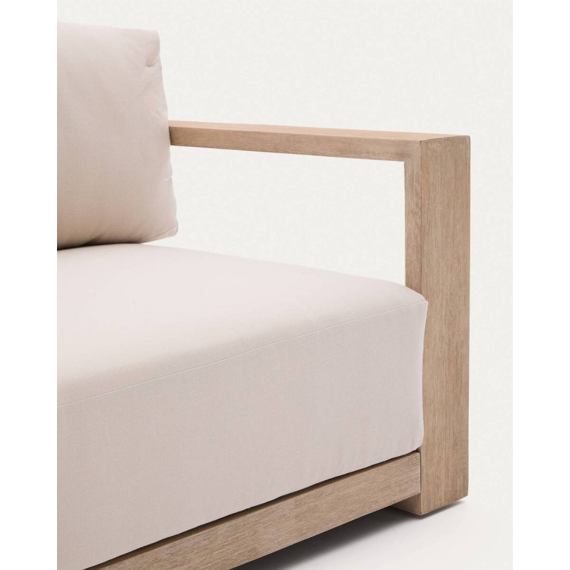 Sofá ambra de 3 plazas de madera maciza de acacia con acabado claro 249 cm