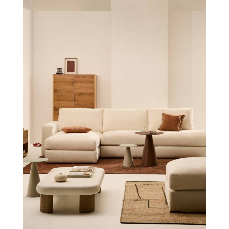 Sofá modular desenfundable Alea 5 plazas chenilla chaise longue izquierdo crudo 340 cm