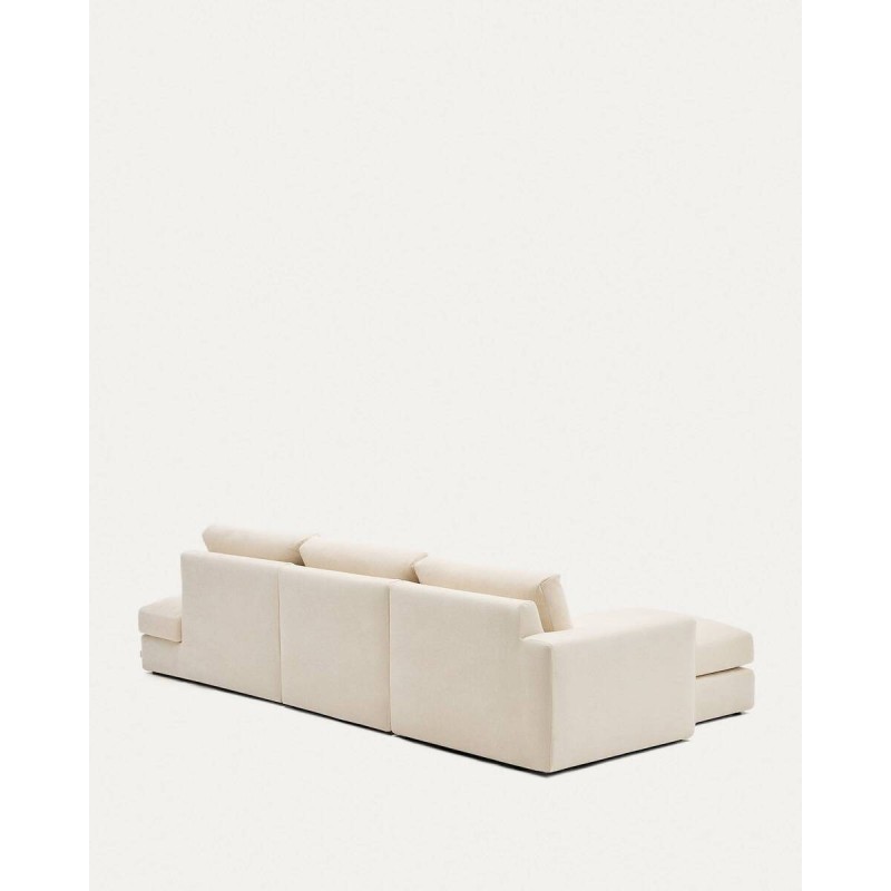 Sofá modular desenfundable Alea 5 plazas chenilla chaise longue izquierdo crudo 340 cm