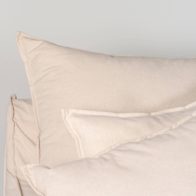 Sofá Avola con Chaise Longue derecha 290 cm Lino y Algodón Beige