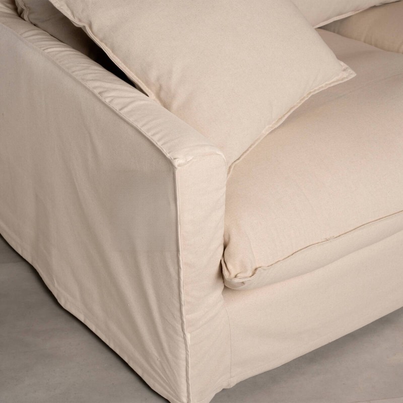 Sofá Avola con Chaise Longue derecha 290 cm Lino y Algodón Beige