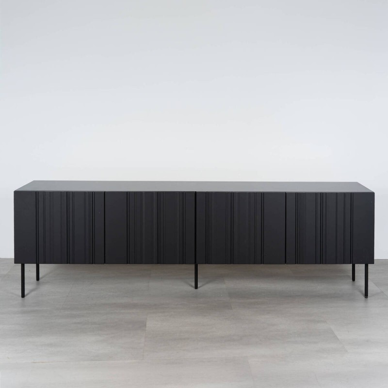 Mueble TV Vera 201 cm en negro mate texturizado