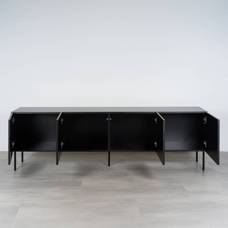 Mueble TV Vera 201 cm en negro mate texturizado