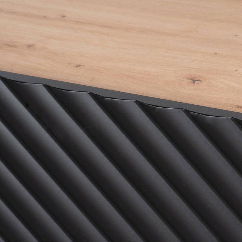 Mueble TV Nerum 200 cm negro mate con relieve geométrico