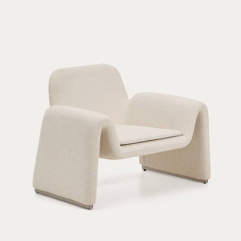 Butaca Melvia de chenilla beige