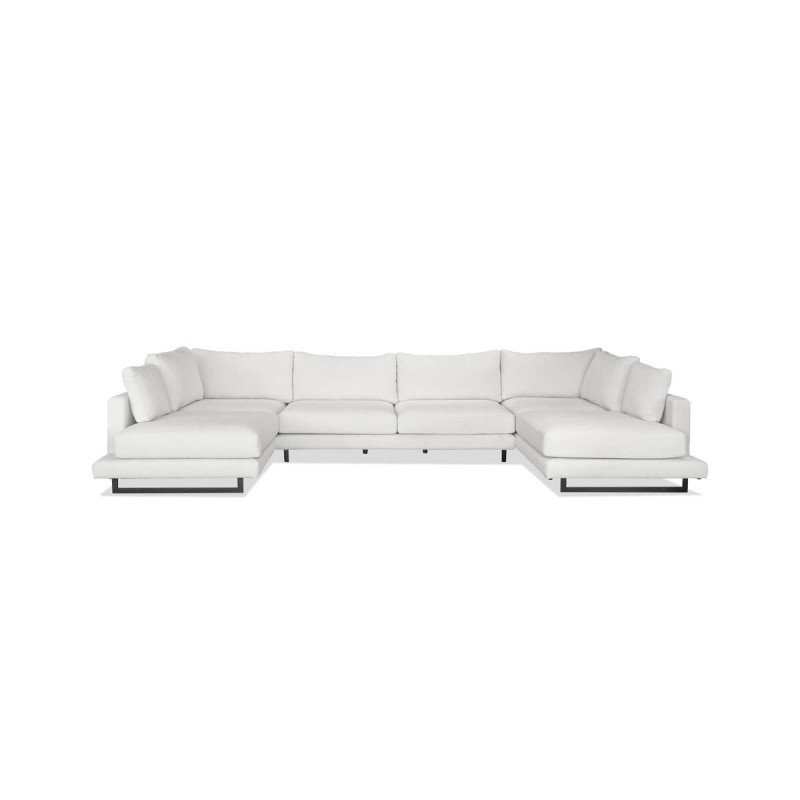 Sofá Queen modular 3 plazas con chaise longue en tela T.Hackett 430x110 cm