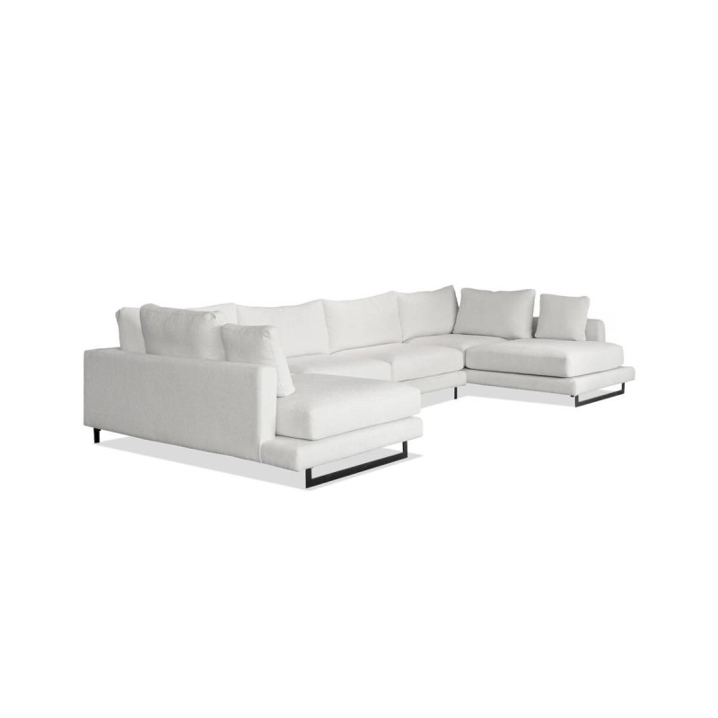 Sofá Queen modular 3 plazas con chaise longue en tela T.Hackett 430x110 cm