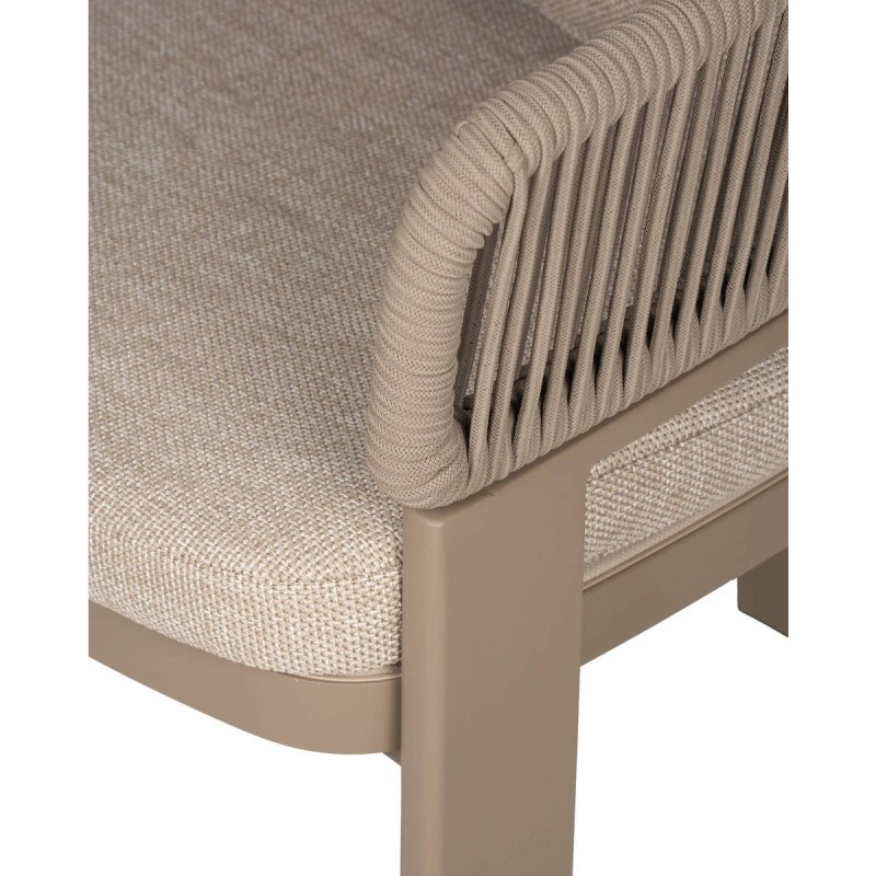 SILLA DE COMEDOR DE EXTERIOR CAYENNE DE ALUMINIO Y CUERDA 63x70x82cm