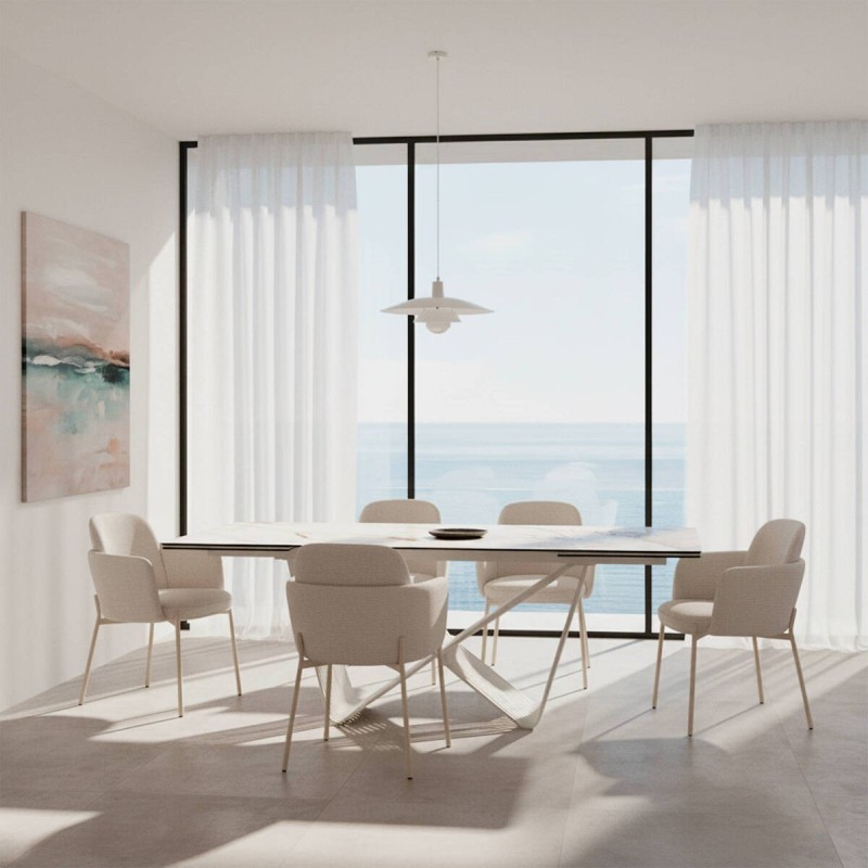 Mesa de comedor extensible mulinxi con tapa de cerámica 270/180x90x76cm