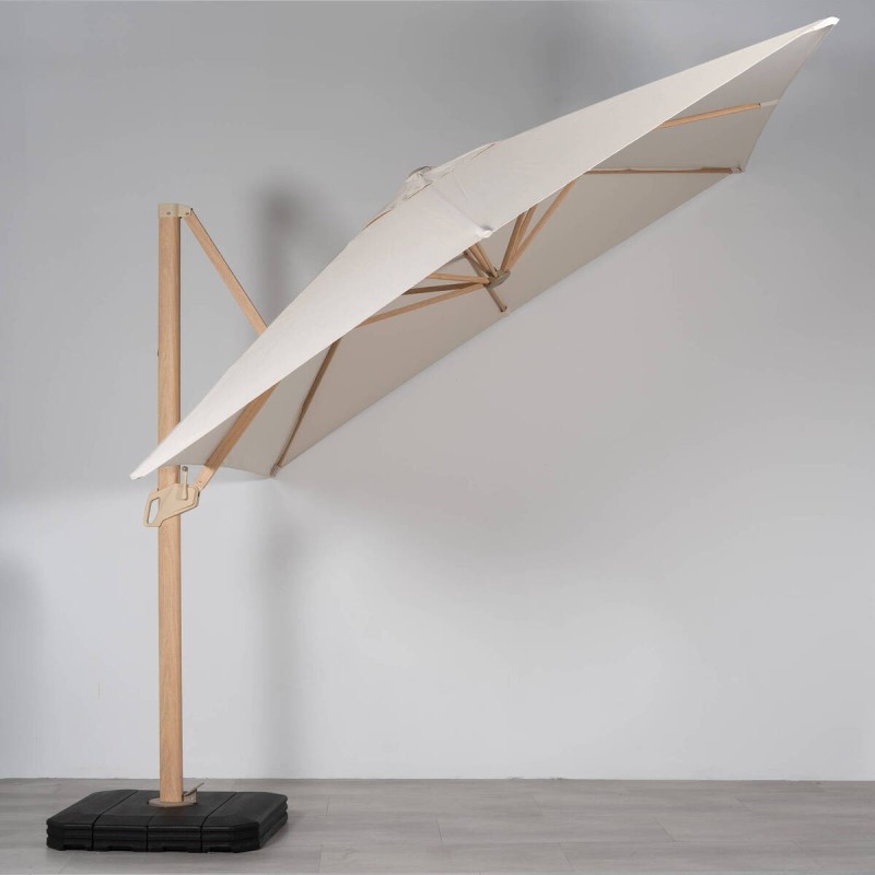 Parasol lateral Roma 3×3 m con acabado efecto madera