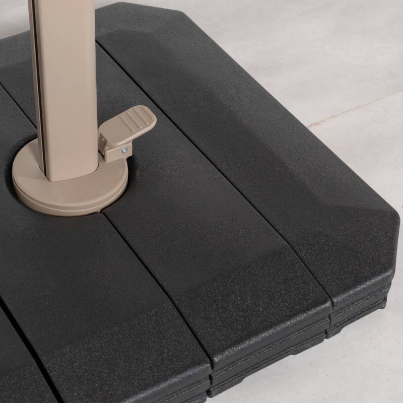 Parasol lateral Roma 3×3 m mocca con base y funda