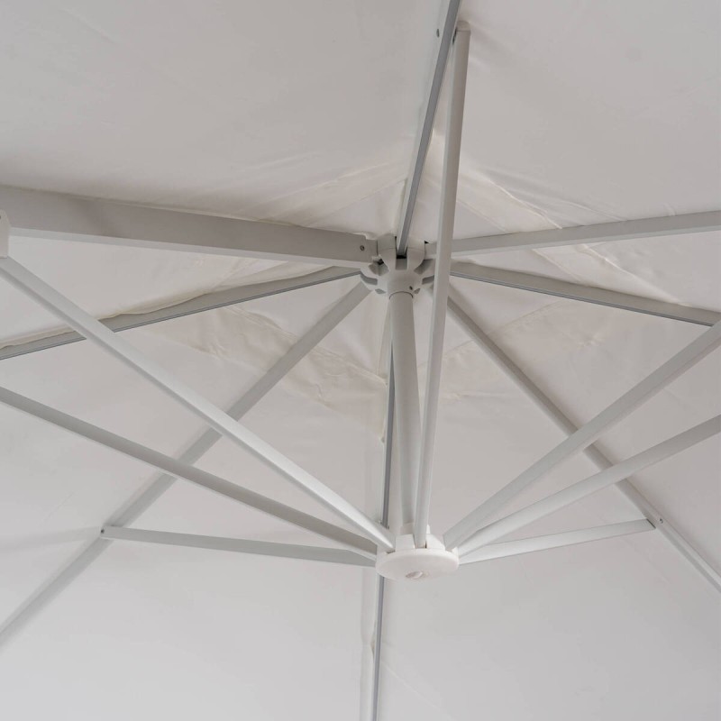 PARASOL ROMA 300X300CM BLANCO MATE TEJIDO BLANCO ROTO