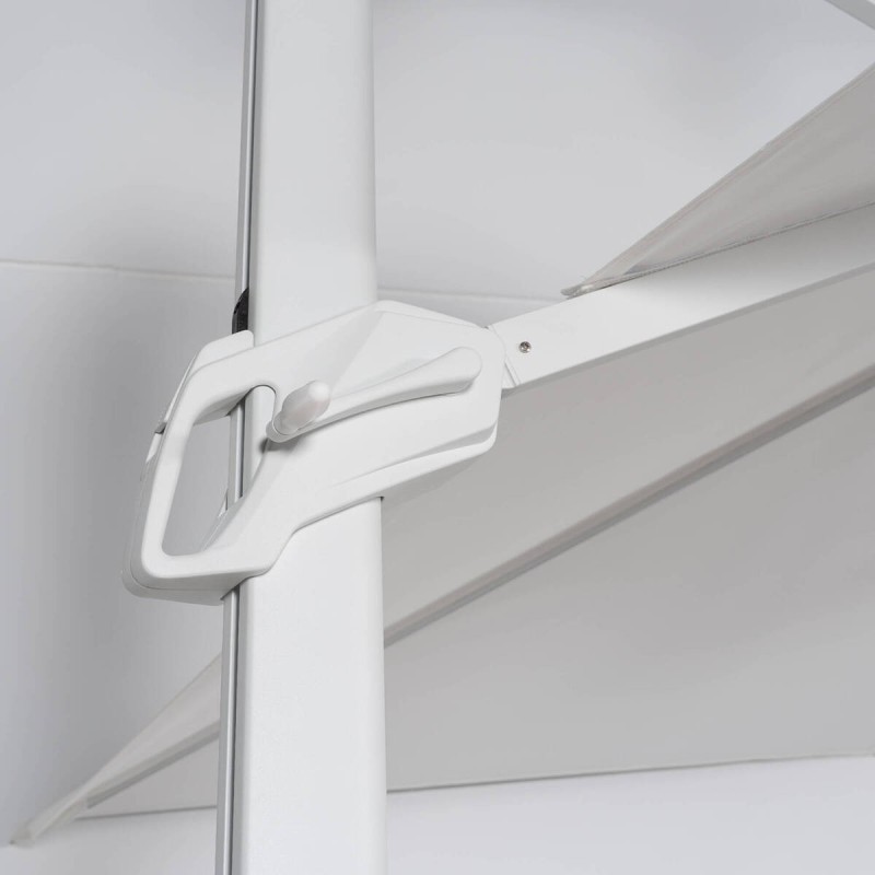 PARASOL ROMA 300X300CM BLANCO MATE TEJIDO BLANCO ROTO