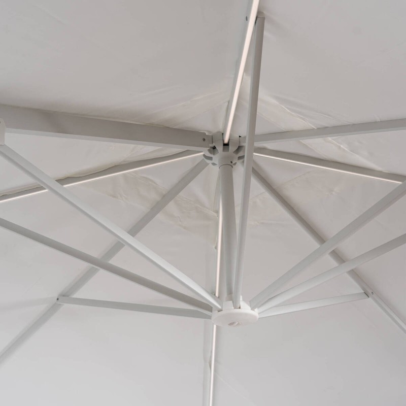 PARASOL ROMA 300X300CM BLANCO MATE TEJIDO BLANCO ROTO