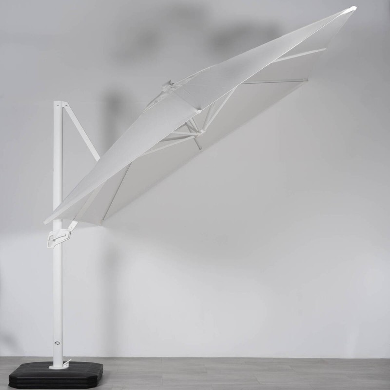 PARASOL ROMA 300X300CM BLANCO MATE TEJIDO BLANCO ROTO