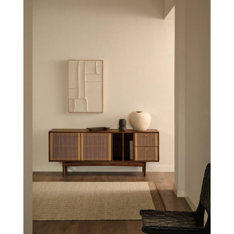 Cuadro Klis de lino con formas geométricas blanco 60 x 90 cm.