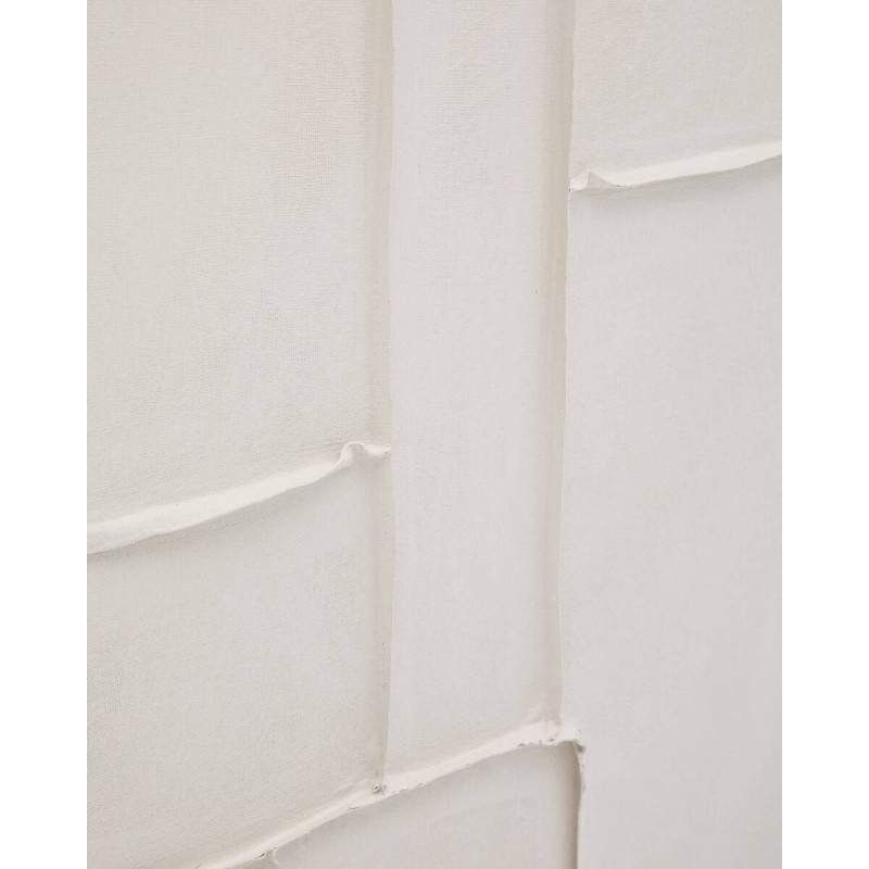 Cuadro Klis de lino con formas geométricas blanco 60 x 90 cm.