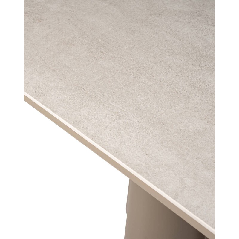 Mesa de comedor exterior clover extensible  de aluminio y cerámica 360/240x110x76cm