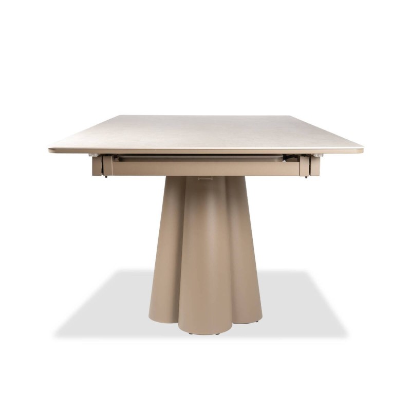 Mesa de comedor exterior clover extensible  de aluminio y cerámica 360/240x110x76cm