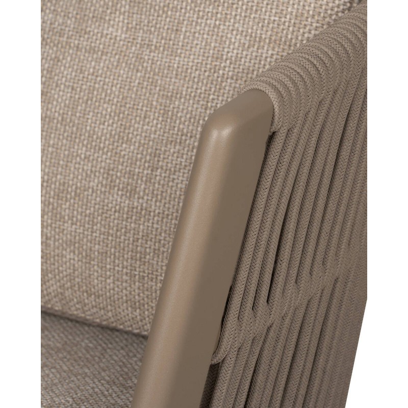 Silla de comedor giratoria marrakech de exterior de aluminio y cuerda 63x70x84cm