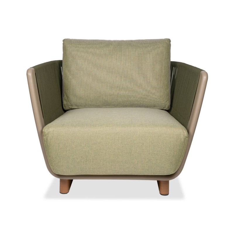 Sillón marrakech de exterior de aluminio verde oliva 92x93x80cm